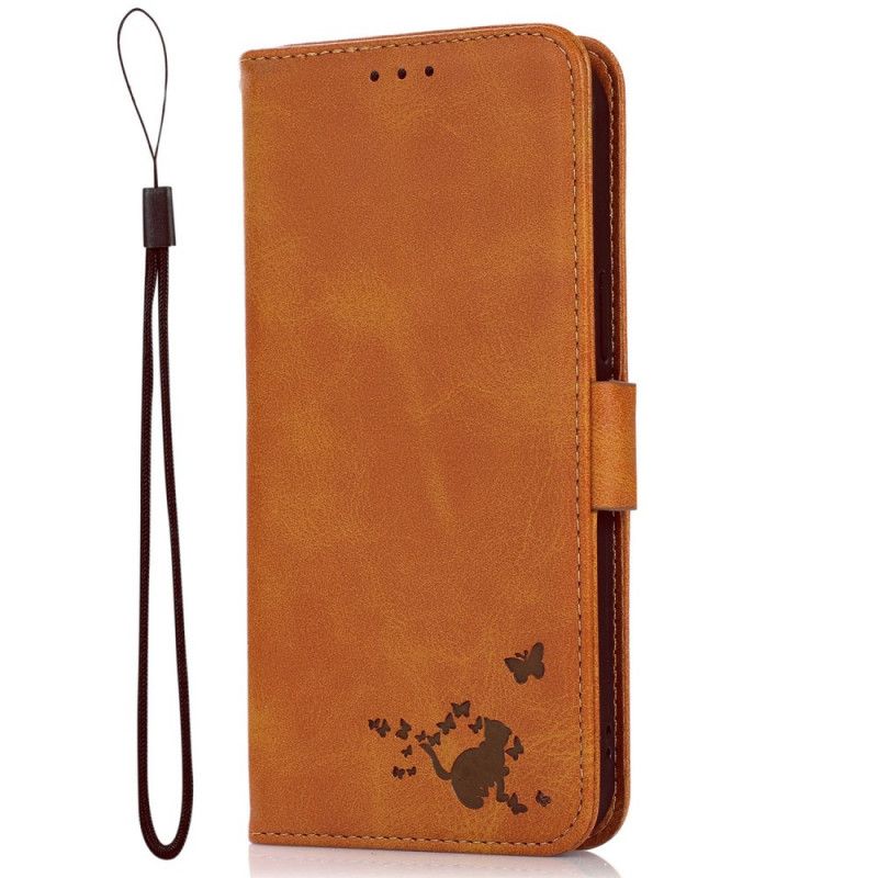 Flip Cover Moto G71 5G Kat Og Sommerfugle