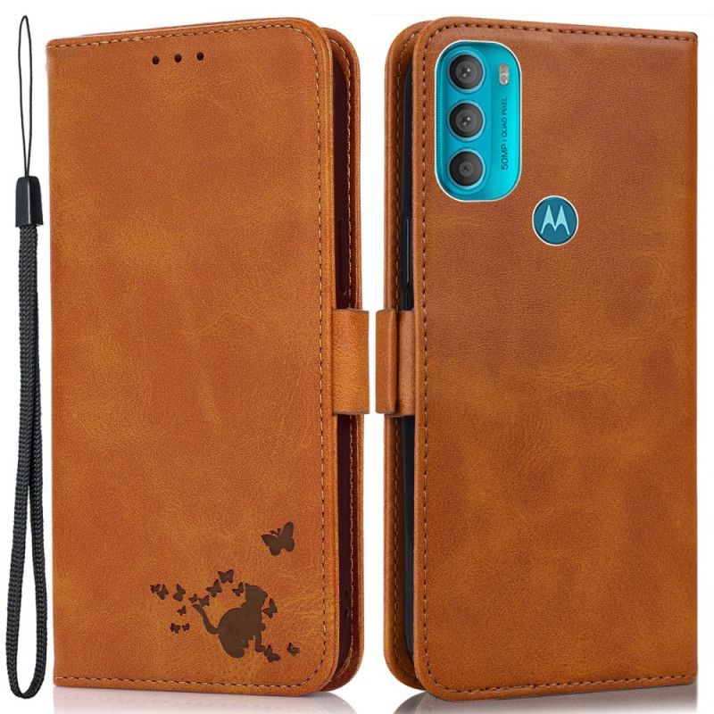 Flip Cover Moto G71 5G Kat Og Sommerfugle