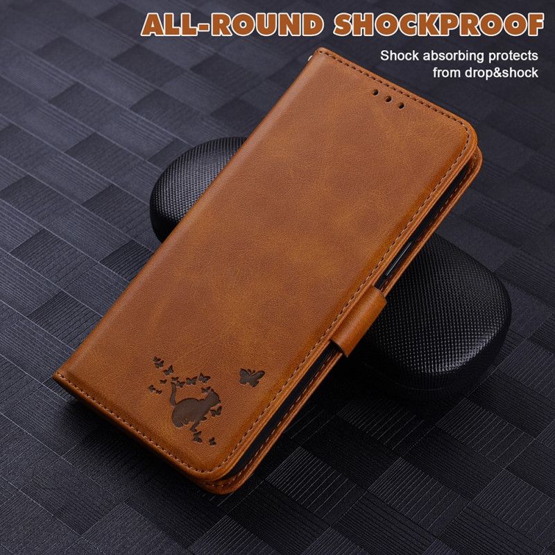 Flip Cover Moto G71 5G Kat Og Sommerfugle