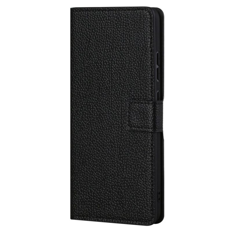 Flip Cover Moto G71 5G Litchi Grain Læder Effekt