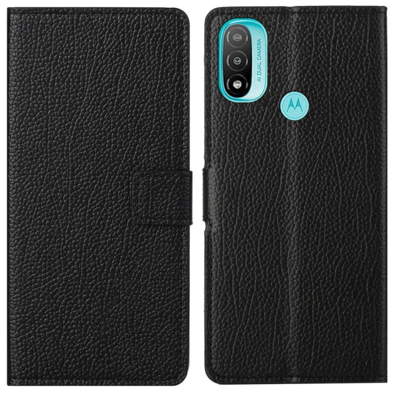 Flip Cover Moto G71 5G Litchi Grain Læder Effekt