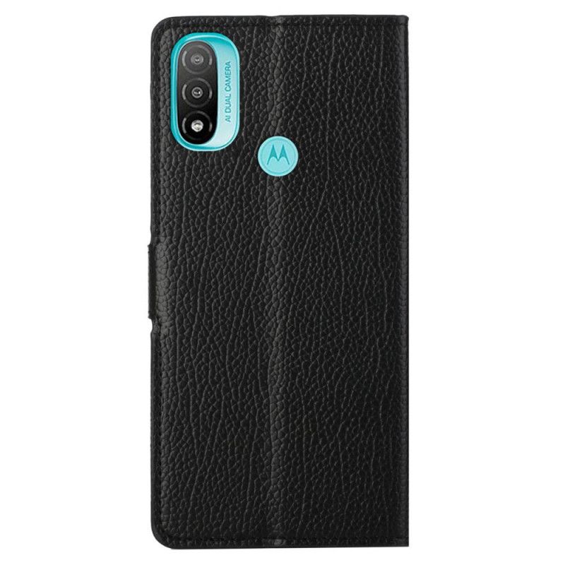 Flip Cover Moto G71 5G Litchi Grain Læder Effekt