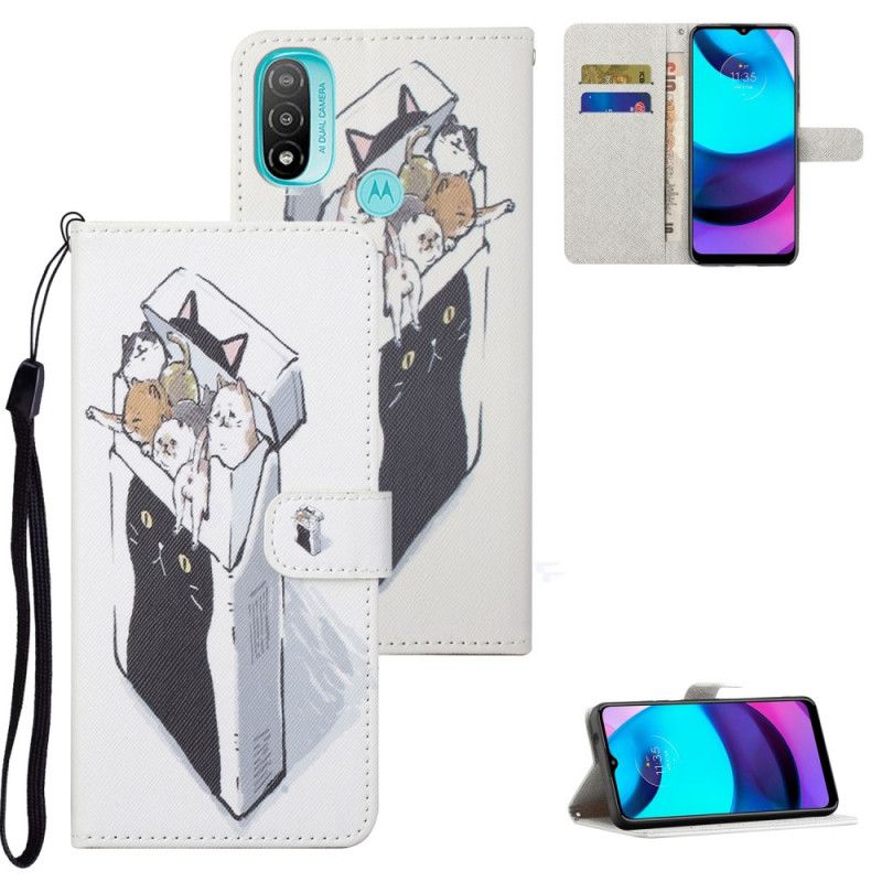 Flip Cover Moto G71 5G Med Snor Thong Cat Levering