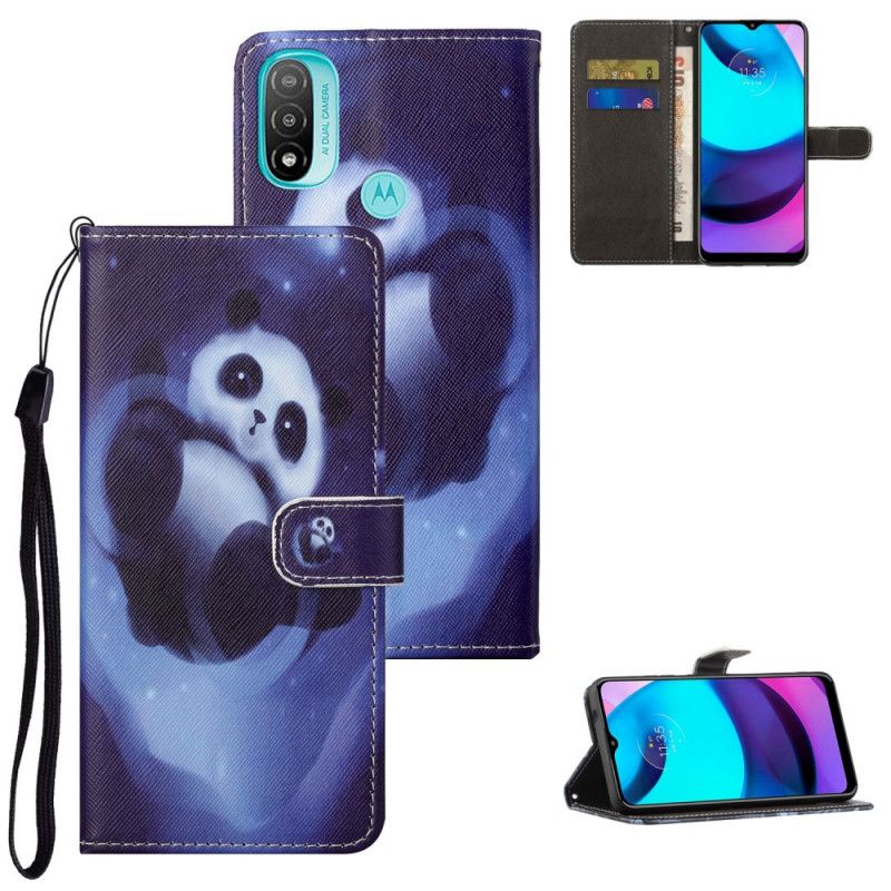 Flip Cover Moto G71 5G Med Snor Thong Space Panda