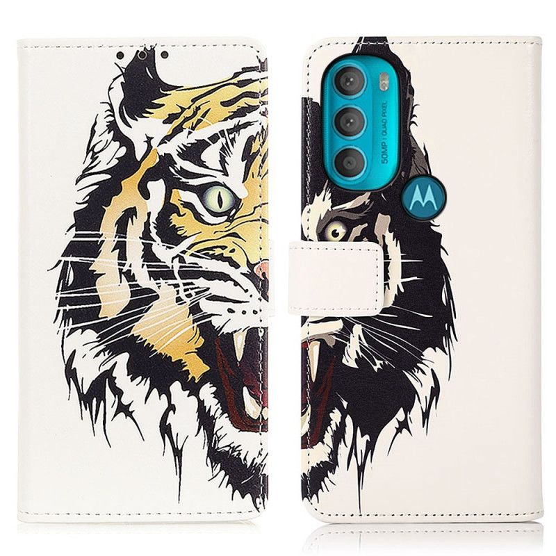 Læder Cover Moto G71 5G Hærd Tiger