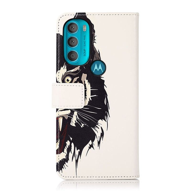 Læder Cover Moto G71 5G Hærd Tiger