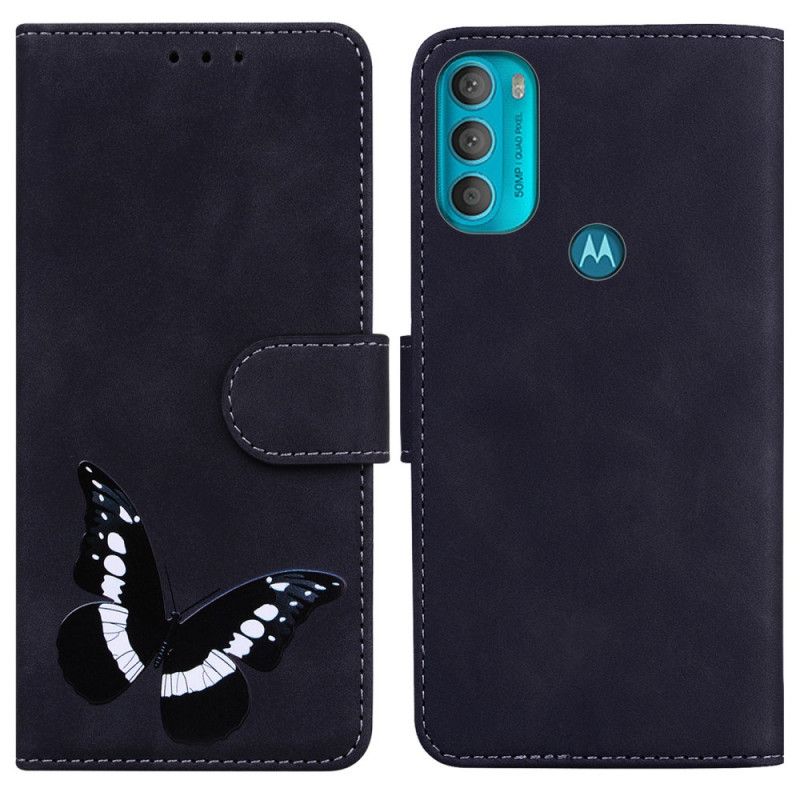 Læder Cover Moto G71 5G Sommerfugleskind