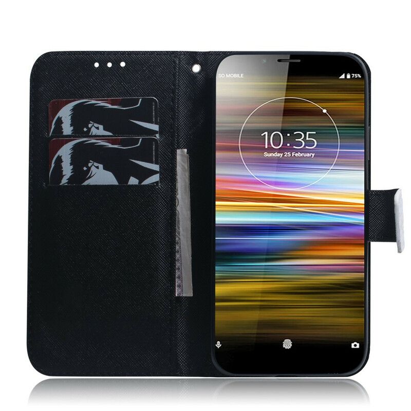 Læder Cover Sony Xperia L3 Panda Ansigt