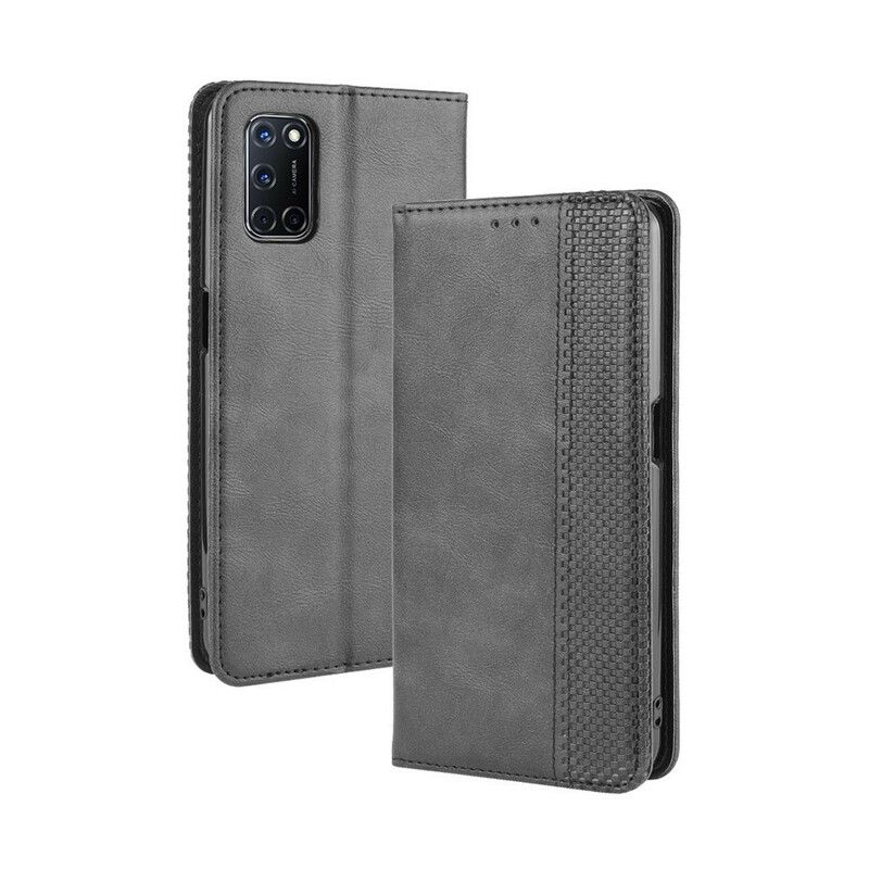 Cover Oppo A72 Flip Cover Stylet Vintage Lædereffekt