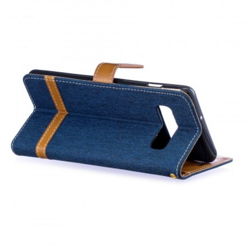 Flip Cover Samsung Galaxy S10 Plus Med Snor Strop I Stof Og Læderlook