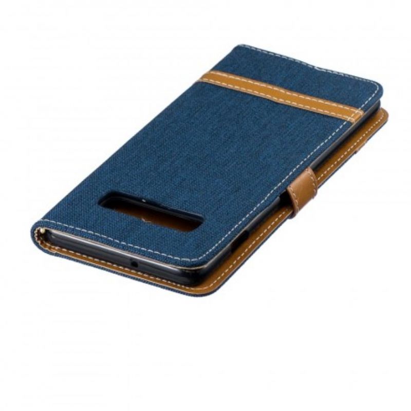 Flip Cover Samsung Galaxy S10 Plus Med Snor Strop I Stof Og Læderlook