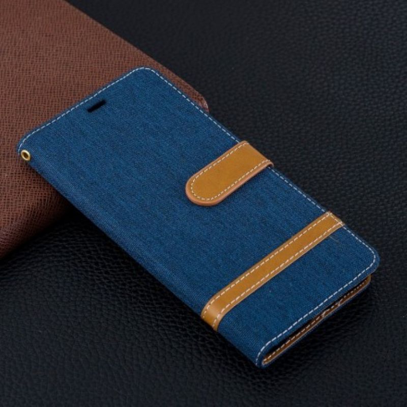 Flip Cover Samsung Galaxy S10 Plus Med Snor Strop I Stof Og Læderlook