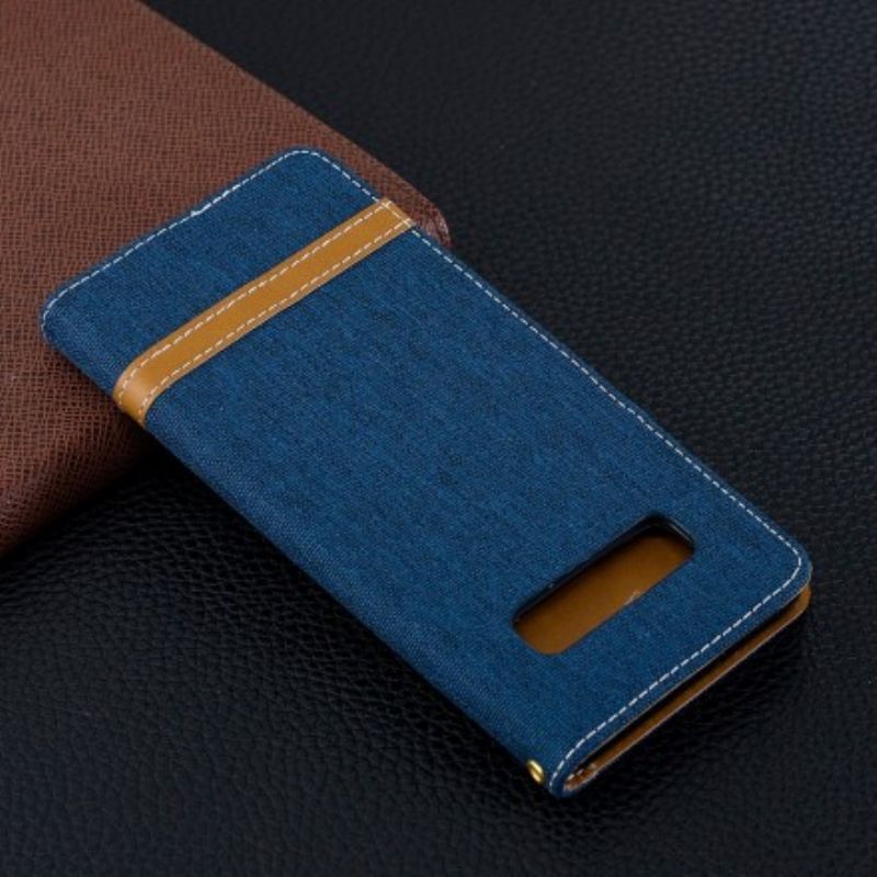 Flip Cover Samsung Galaxy S10 Plus Med Snor Strop I Stof Og Læderlook