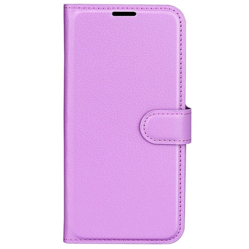 Flip Cover Motorola Edge 50 Pro Litchi Imiteret Læder