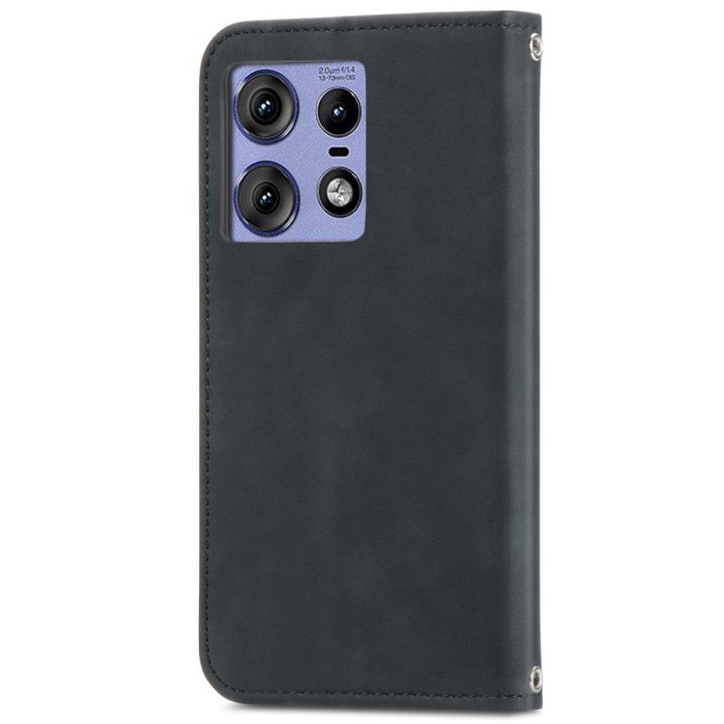 Læder Cover Motorola Edge 50 Pro Telefon Etui Ruskindseffekt