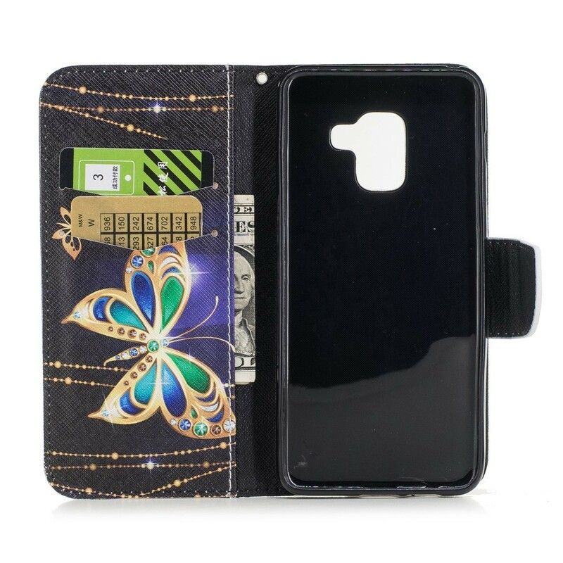 Flip Cover Samsung Galaxy A8 2018 Magisk Sommerfugl