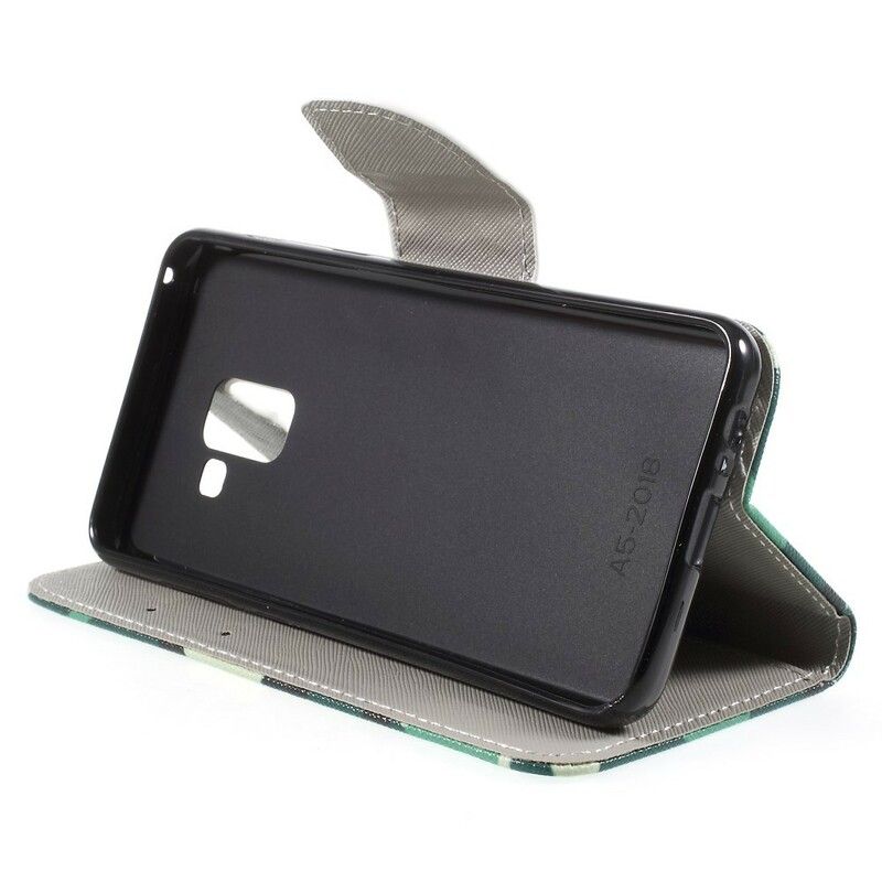 Flip Cover Samsung Galaxy A8 2018 Militær Camouflage