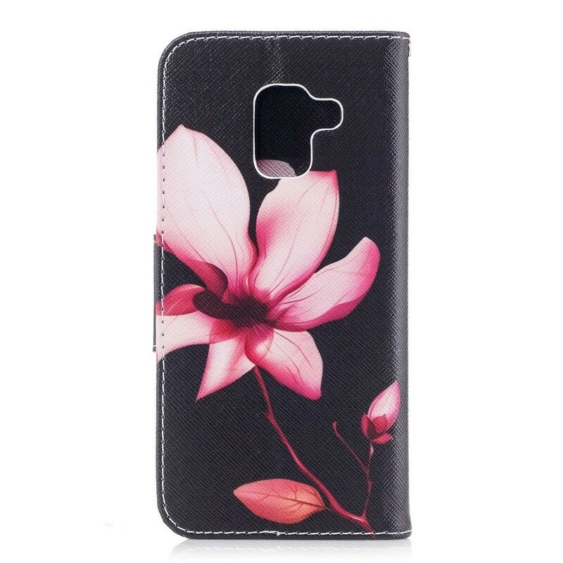 Flip Cover Samsung Galaxy A8 2018 Pink Blomst