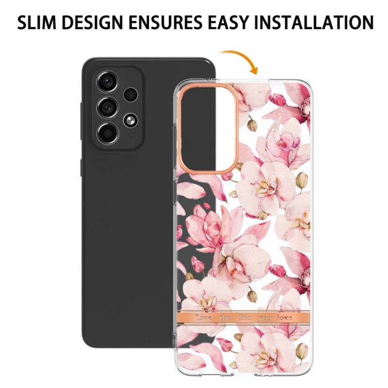 Cover Samsung Galaxy A33 5G Blomstergennemsigtig