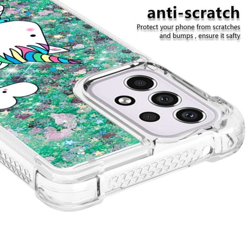 Mobilcover Samsung Galaxy A33 5G Glitter Enhjørning