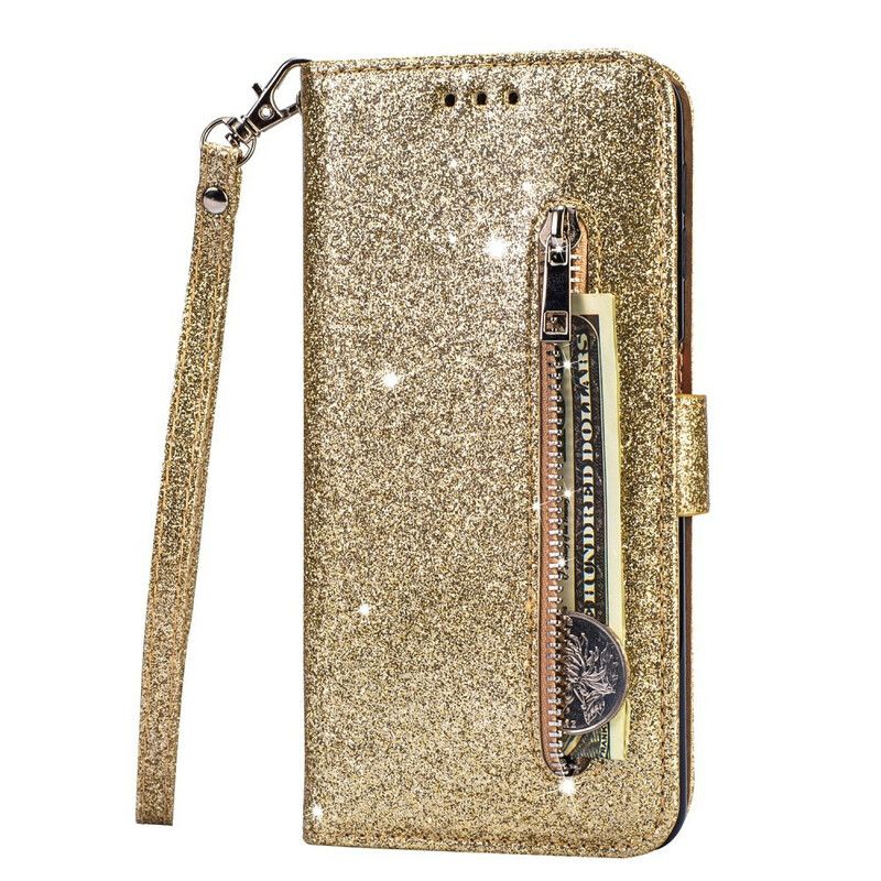 Flip Cover Samsung Galaxy S20 Ultra Pailletter Møntpung
