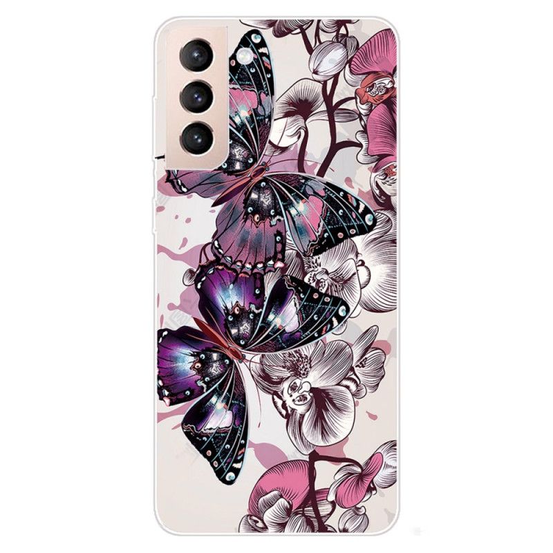 Cover Samsung Galaxy S22 5G Farverige Sommerfugle