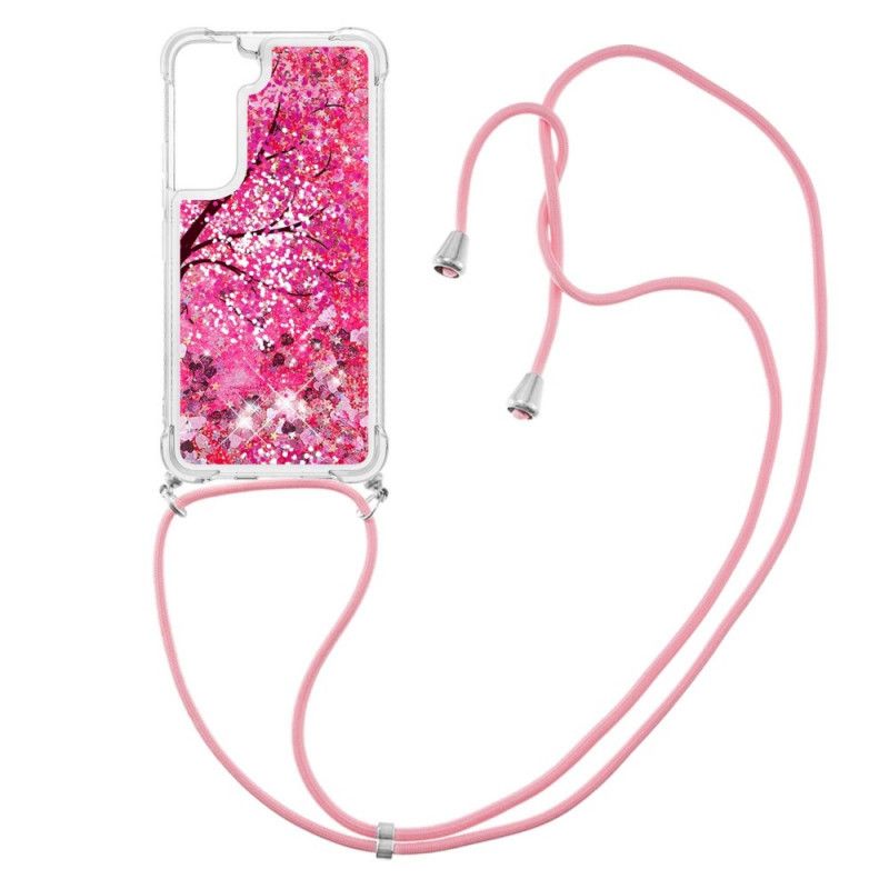 Cover Samsung Galaxy S22 5G Pailletter Med Snor