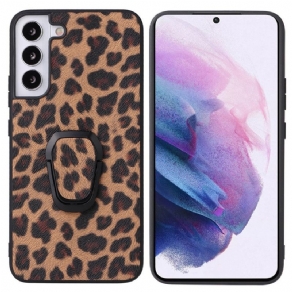 Cover Samsung Galaxy S22 5G Ringstøtte I Leopardstil