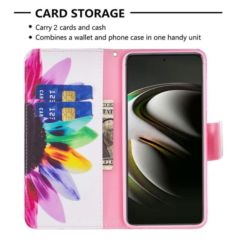 Flip Cover Samsung Galaxy S22 5G Akvarelblomst