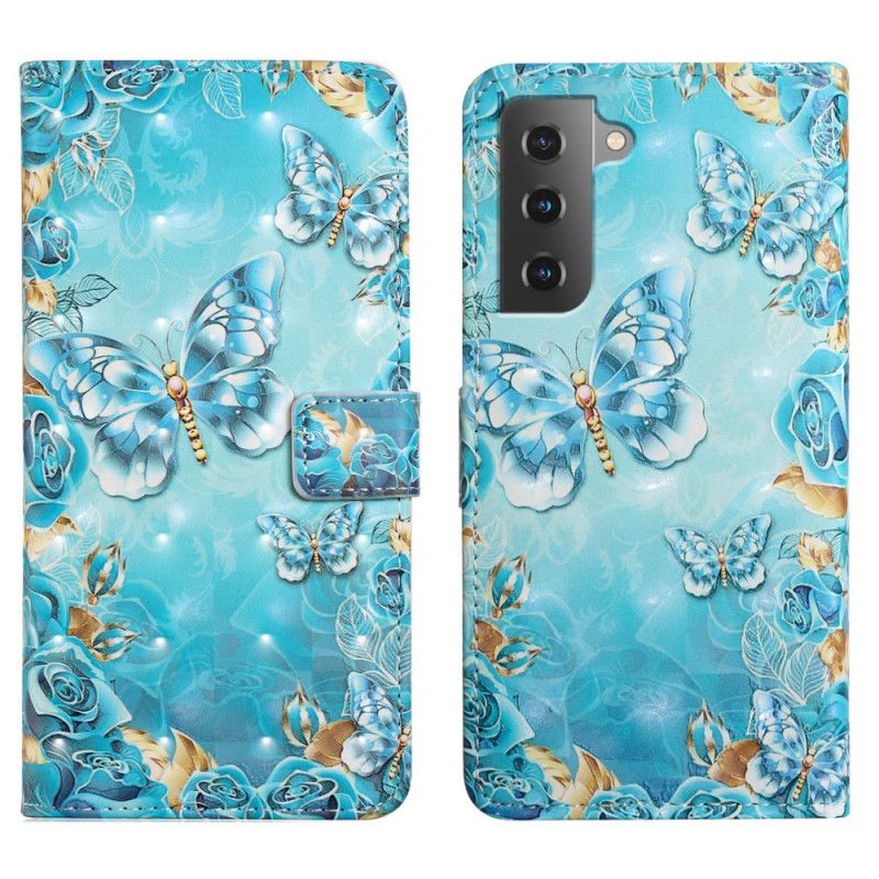 Flip Cover Samsung Galaxy S22 5G Flyvende Sommerfugle