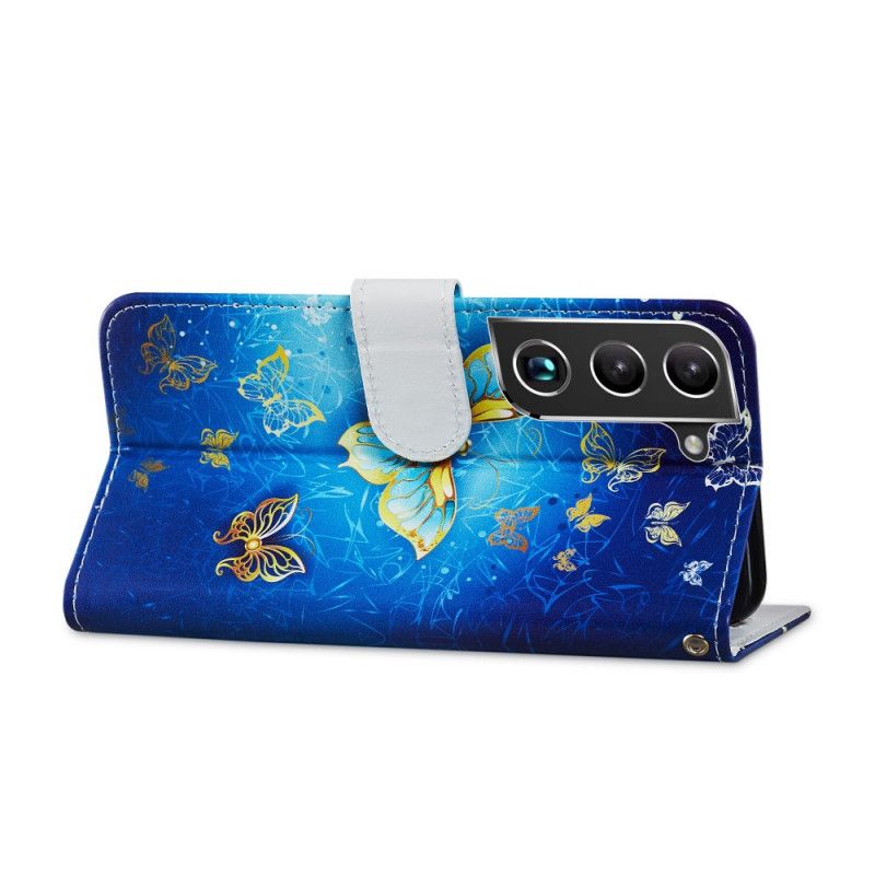 Flip Cover Samsung Galaxy S22 5G Flyvende Sommerfugle
