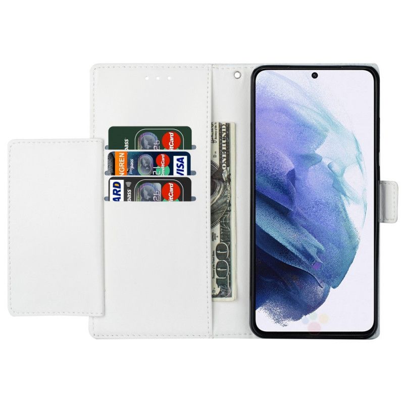 Læder Cover Samsung Galaxy S22 5G Med Snor Mandala Dekoration Med Rem