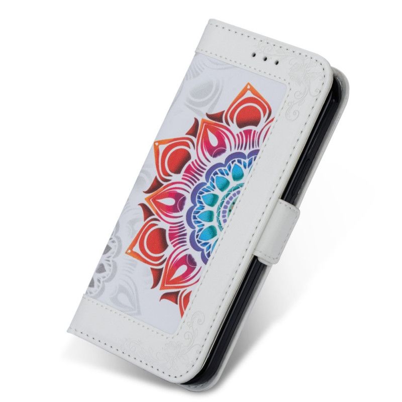 Læder Cover Samsung Galaxy S22 5G Med Snor Mandala Dekoration Med Rem