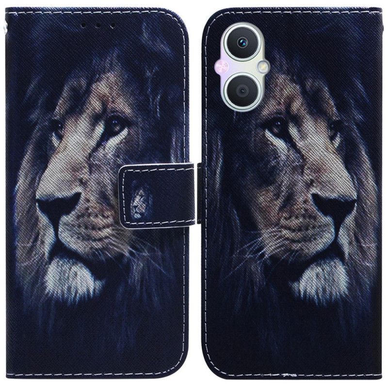 Flip Cover Oppo Reno 8 Lite Drømmende Løve