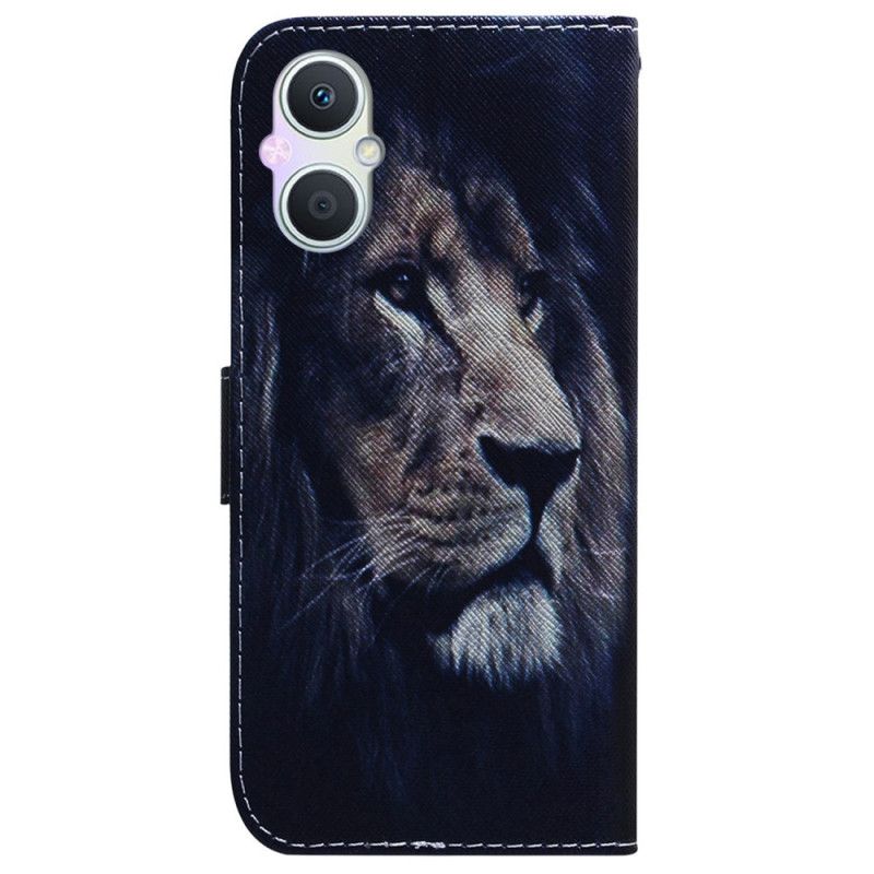 Flip Cover Oppo Reno 8 Lite Drømmende Løve