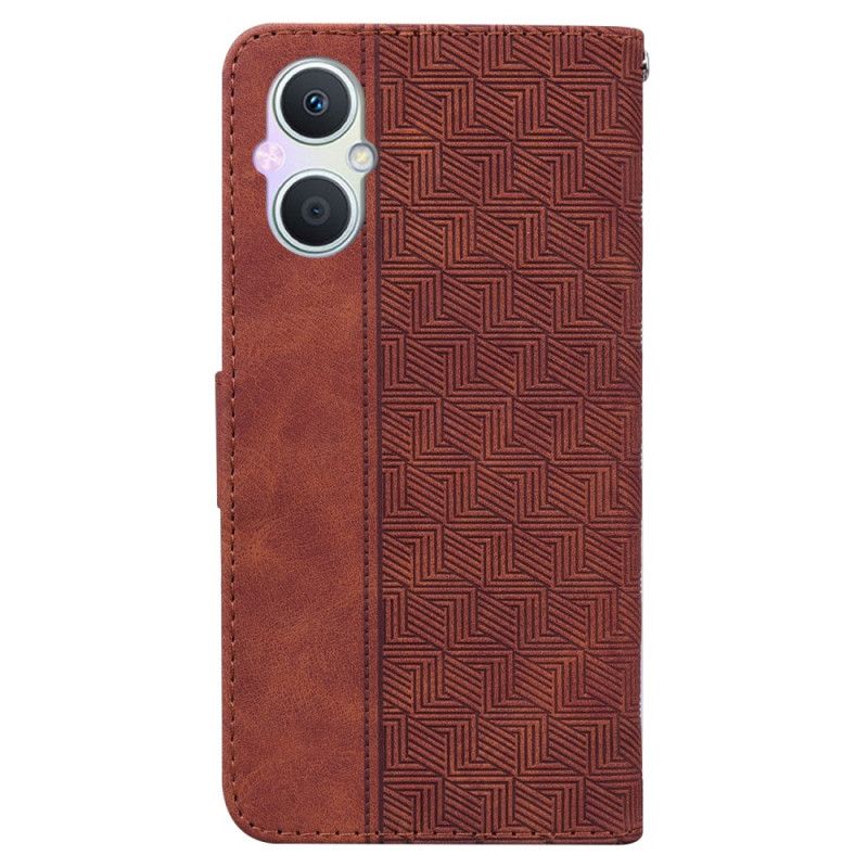 Flip Cover Oppo Reno 8 Lite Med Snor Thongmønster