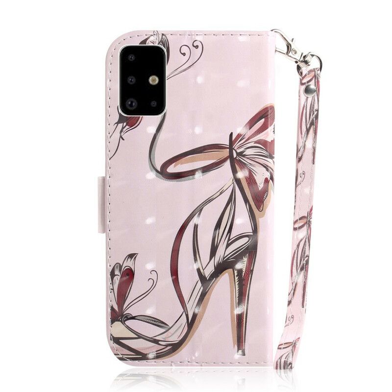 Læder Cover Samsung Galaxy A71 Med Snor Rempumpe