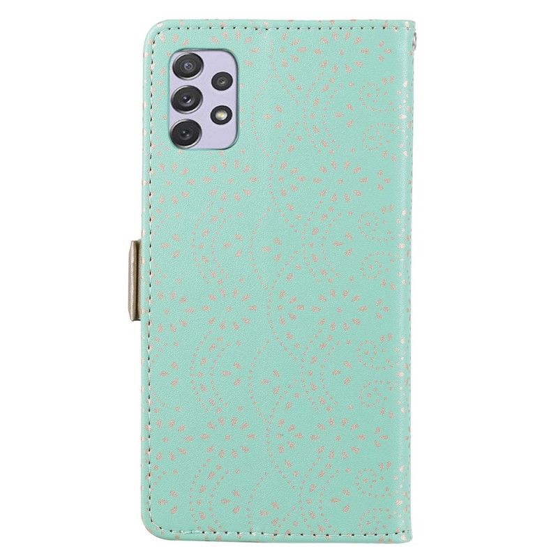 Læder Cover Samsung Galaxy A53 5G Med Snor Møntpung Med Blonderrem