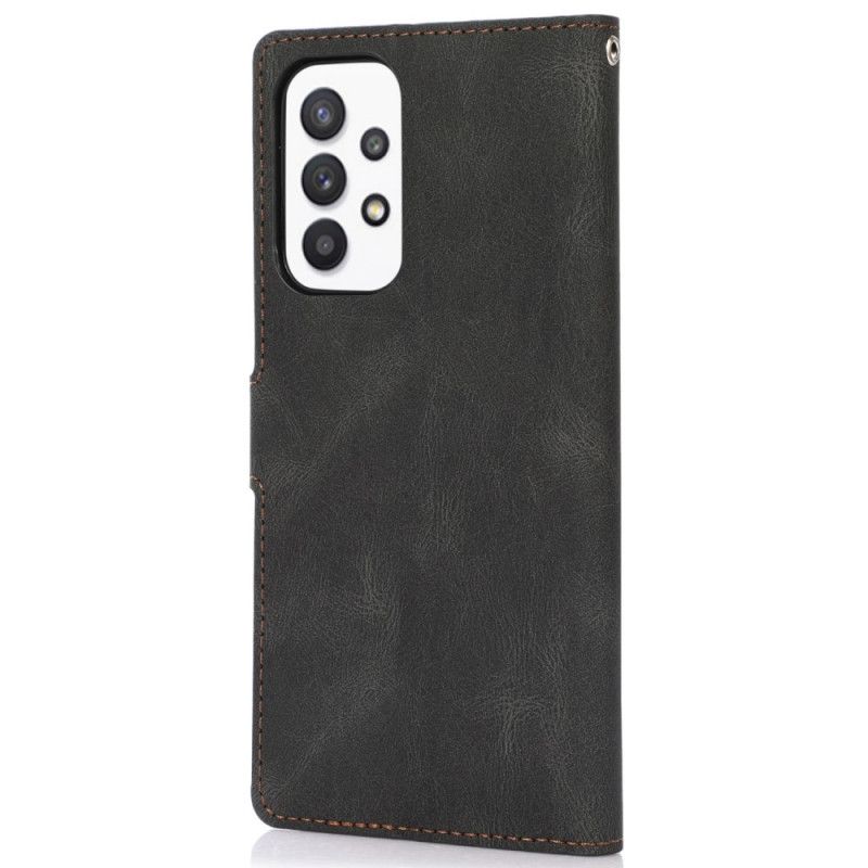 Læder Cover Samsung Galaxy A53 5G Med Snor Vintage Læderrem