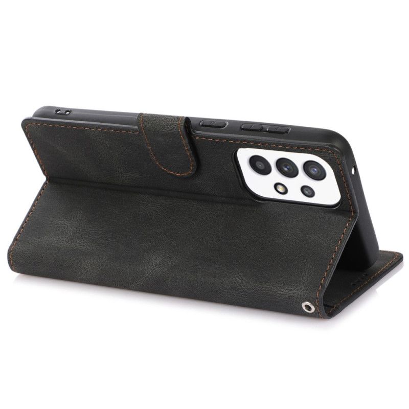 Læder Cover Samsung Galaxy A53 5G Med Snor Vintage Læderrem
