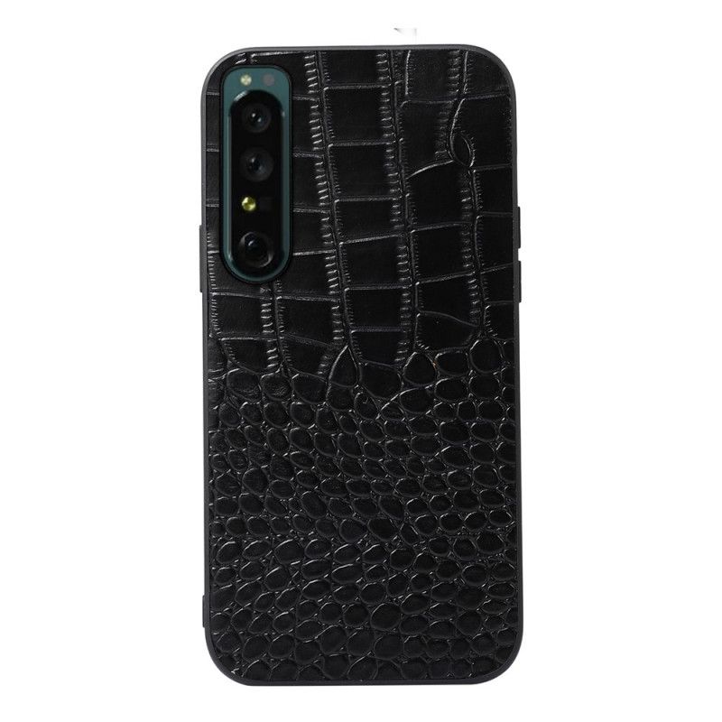 Cover Sony Xperia 1 IV Ægte Crocodile Texture Læder
