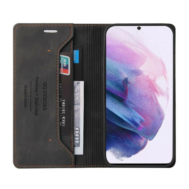 Cover Samsung Galaxy S21 FE Flip Cover Imiteret Læder Gq.utrobe