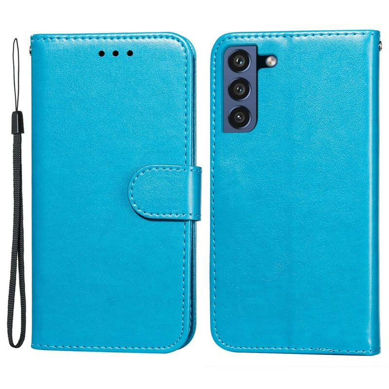 Flip Cover Samsung Galaxy S21 FE Med Snor Ensfarvet Serierem