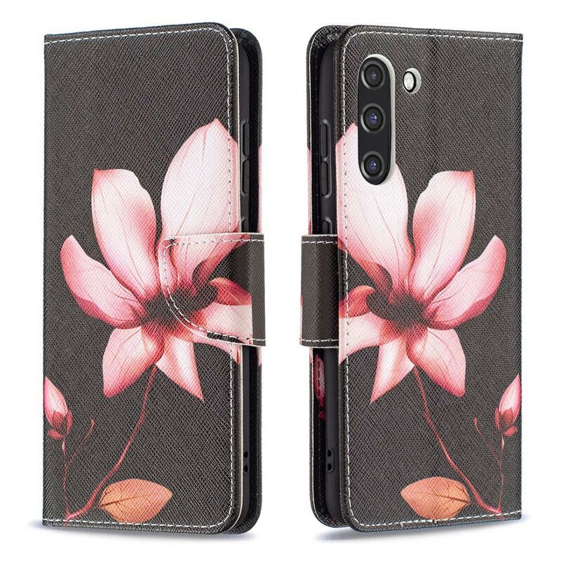 Flip Cover Samsung Galaxy S21 FE Pink Blomst