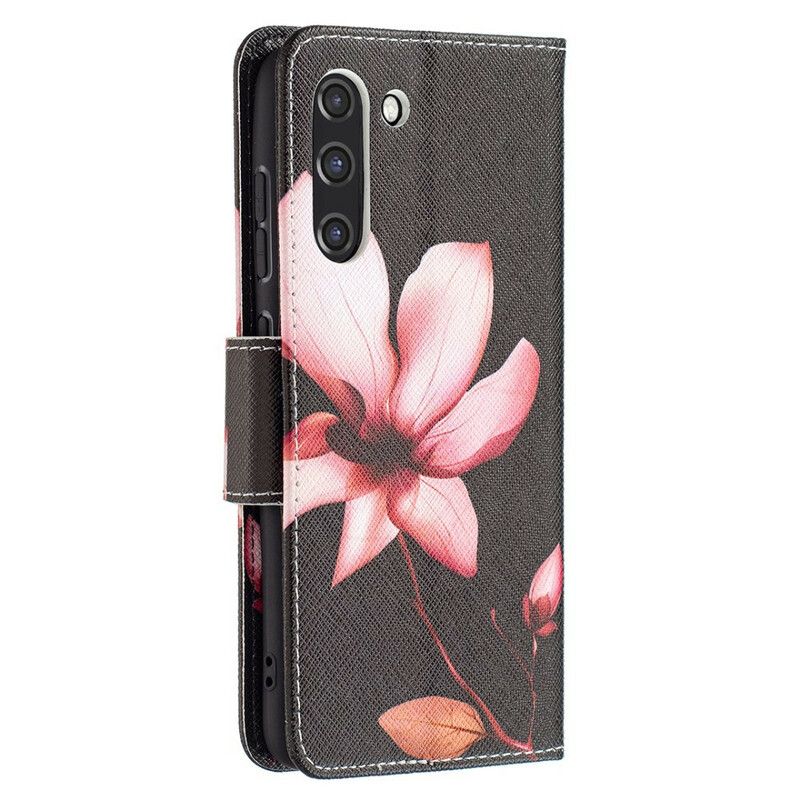 Flip Cover Samsung Galaxy S21 FE Pink Blomst