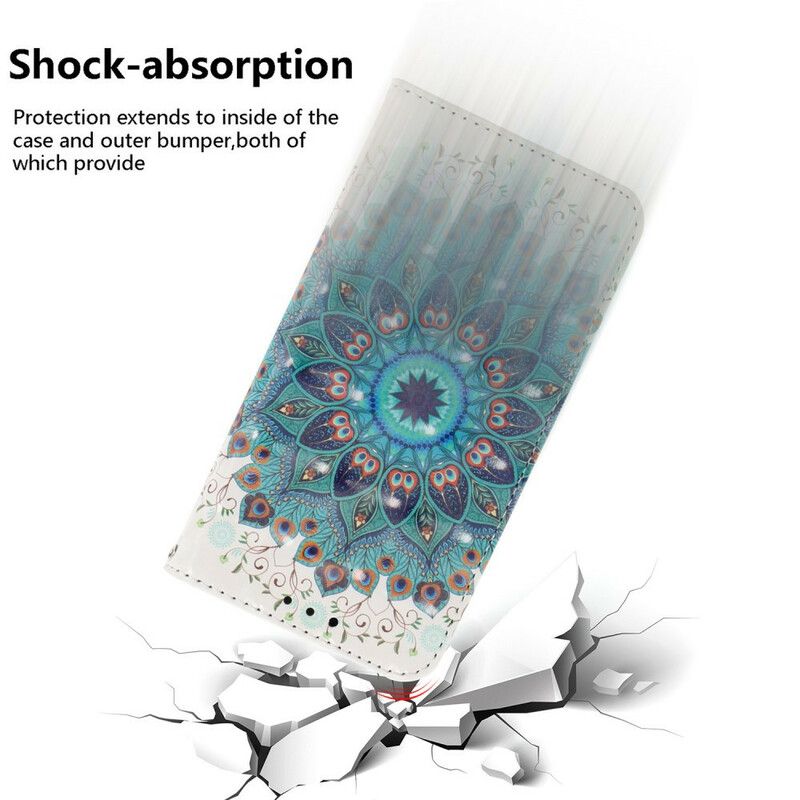 Læder Cover Samsung Galaxy S21 FE Med Snor Mestrerig Strappy Mandala