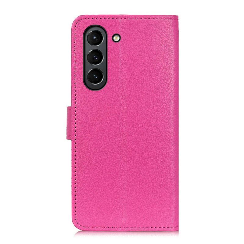 Læder Cover Samsung Galaxy S21 FE Traditionelt Kunstlæder