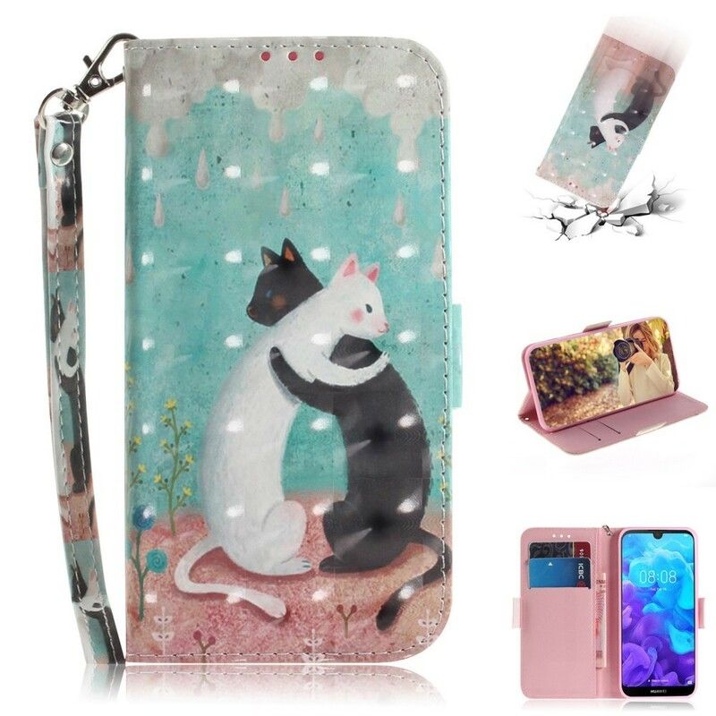 Flip Cover / Honor 8S Med Snor Thong Cat Friends