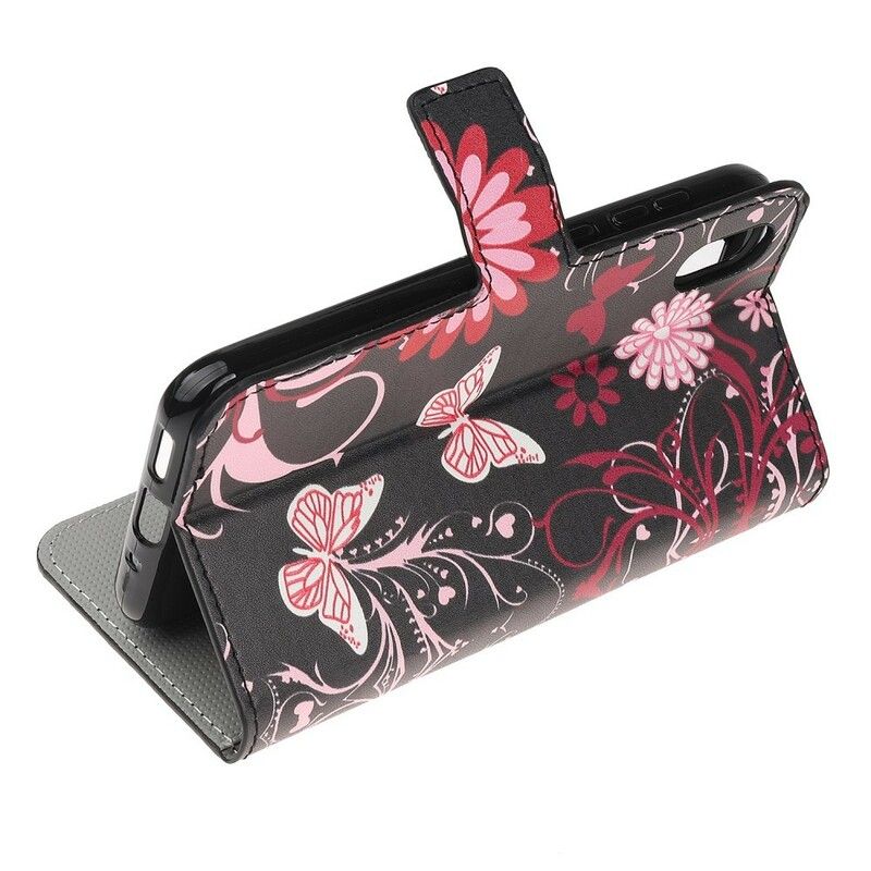 Flip Cover / Honor 8S Sommerfugle Og Blomster