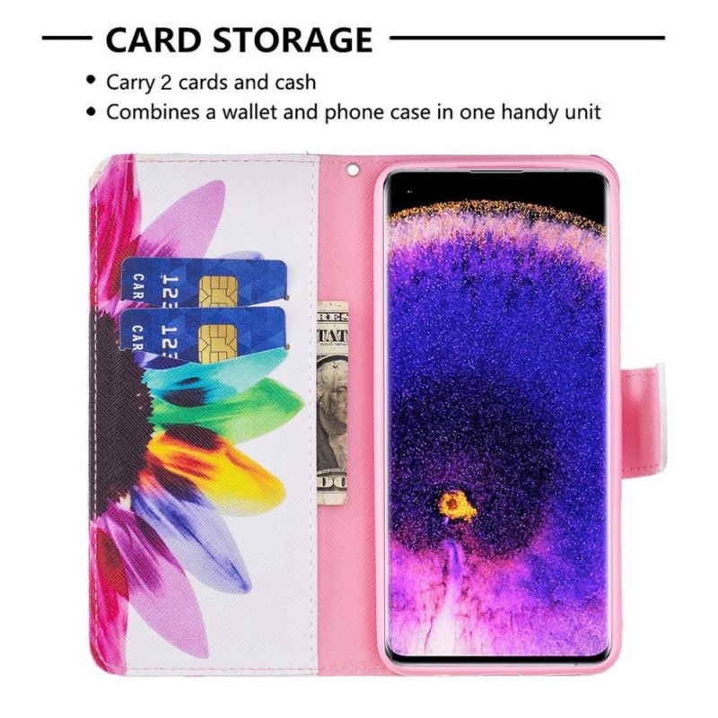 Flip Cover Oppo Reno 7 Akvarelblomst